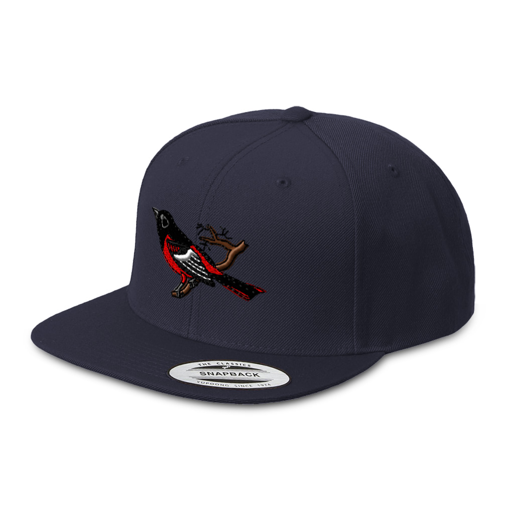 Flat Bill Trucker Hat Animal Bird Wildlife Baltimore Oriole Baseball Cap - Picture 7 of 12