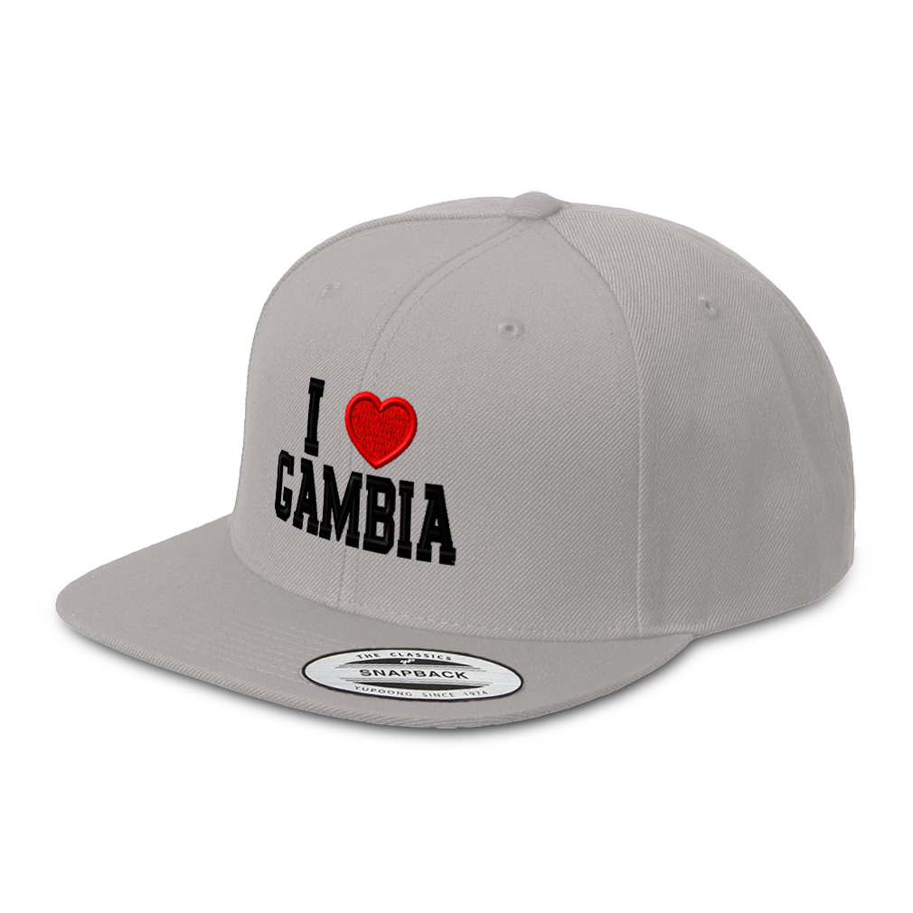 Snapback Hats for Men & Women I Love Gambia Acrylic Flat Bill Baseball Cap - Picture 11 of 12